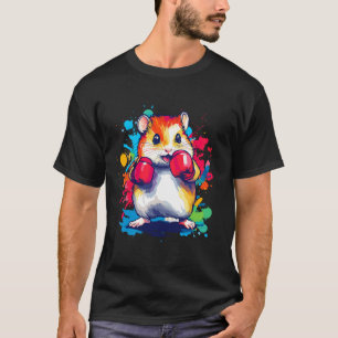 T-shirt Hamster portant des gants de boxe Art coloré