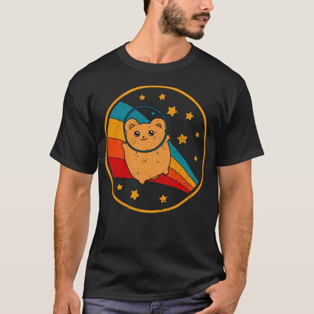 T-shirt Hamster Propriétaire Retro Hamster Dans L'Espace (Devant)
