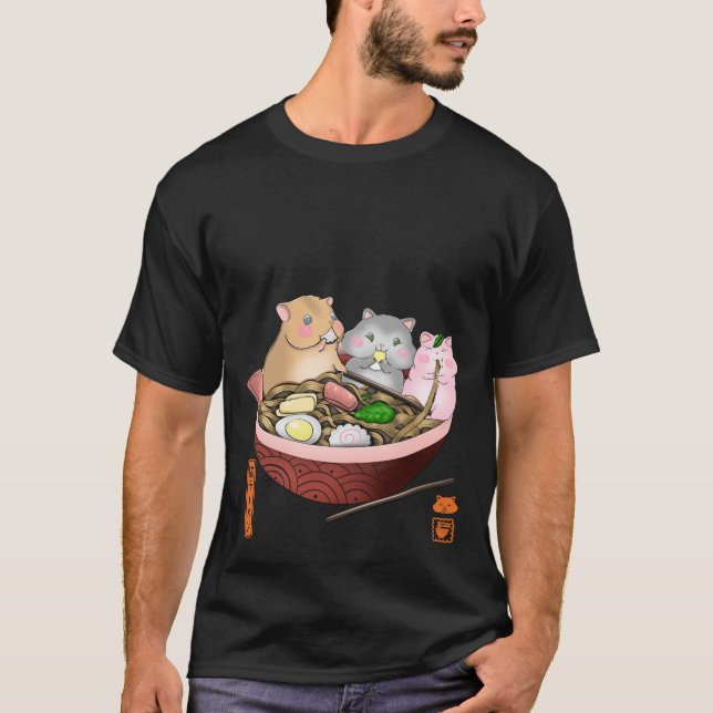 T-shirt hamster ramen kawaii (Devant)
