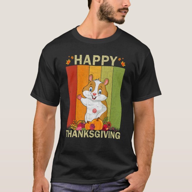 T-shirt Hamster  Retro Graphic Family Matching Thanksgivin (Devant)