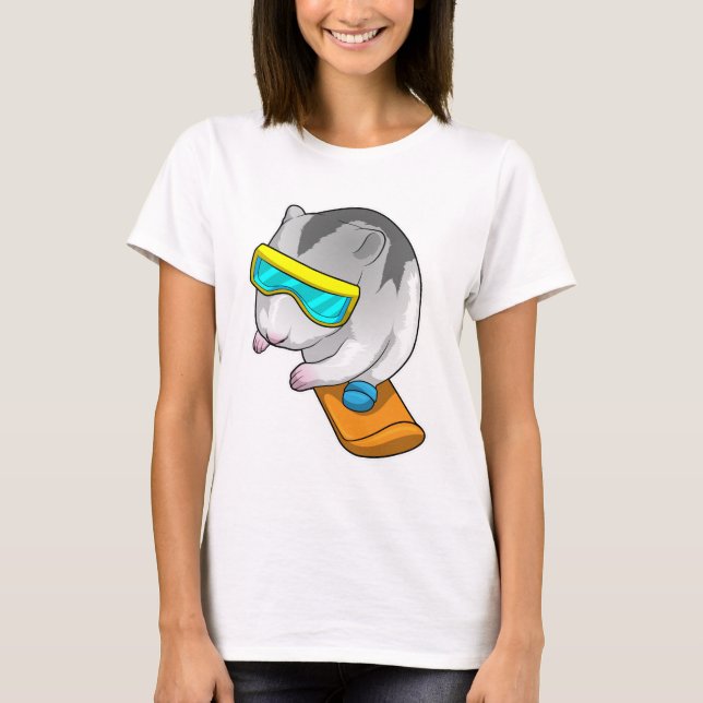 T-shirt Hamster Snowboardeur Snowboard (Devant)