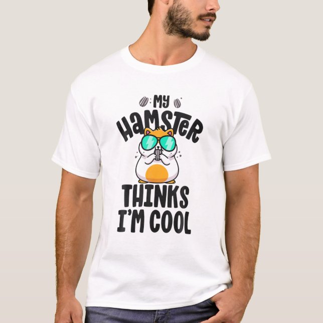 T-shirt Hamster T S Pour Hommes Garçons My Hamster pense q (Devant)
