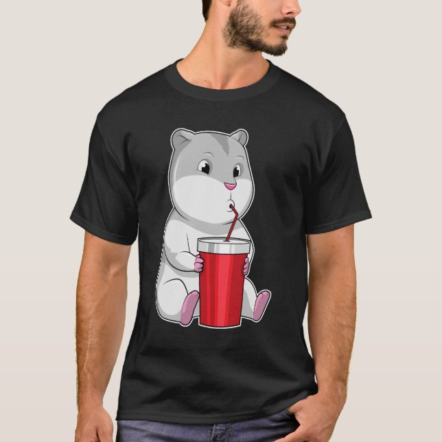 T-shirt Hamster with Mug & Drinking straw (Devant)