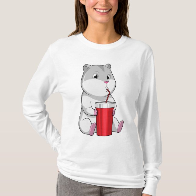 T-shirt Hamster with Mug & Drinking straw (Devant)