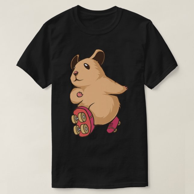 T-shirt Hamster with Roller Skates for Comic Pig Guinée (Design devant)