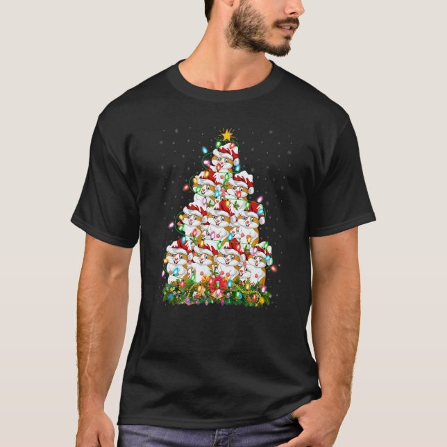 T-shirt Hamster  Xmas Lights Santa Hamster Christmas Tree (Devant)