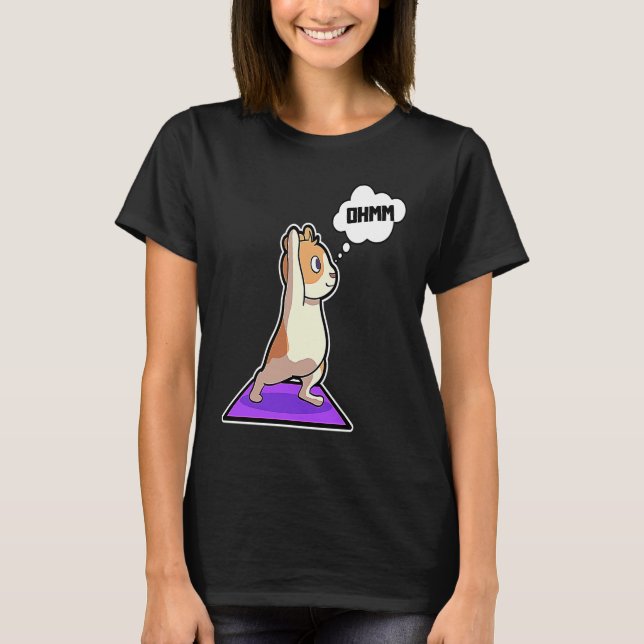 T-shirt Hamster Yoga Poses Sport Gymnastics Ohm Heartbeat  (Devant)