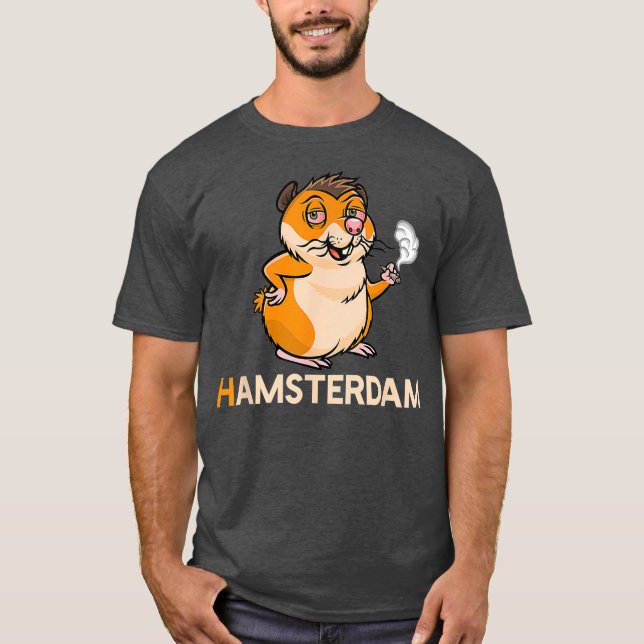 T-shirt Hamsterdam Hamster Amsterdam Joint Weed Stoner (Devant)