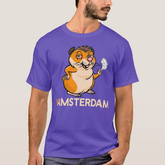 T-shirt Hamsterdam Hamster Amsterdam Joint Weed Stoner (Devant)
