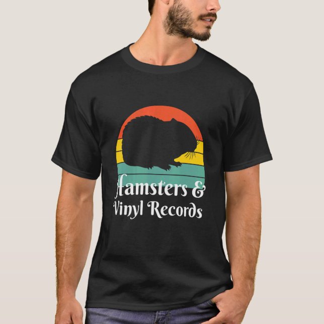 T-shirt Hamsters Et Disques Vinyles (Devant)