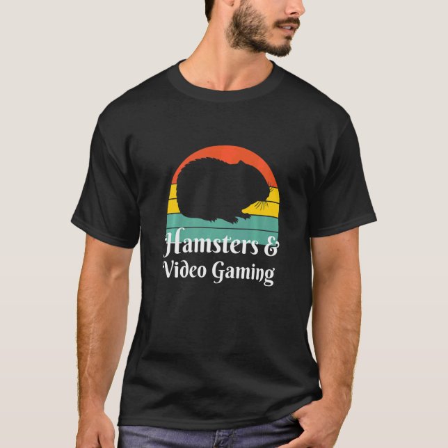 T-shirt Hamsters Et Joueur De Jeux Vidéo (Devant)