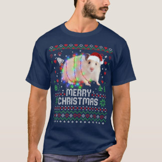 T-shirt Hamsters Santa Hat Animal Noël Arbre Lumières Ho