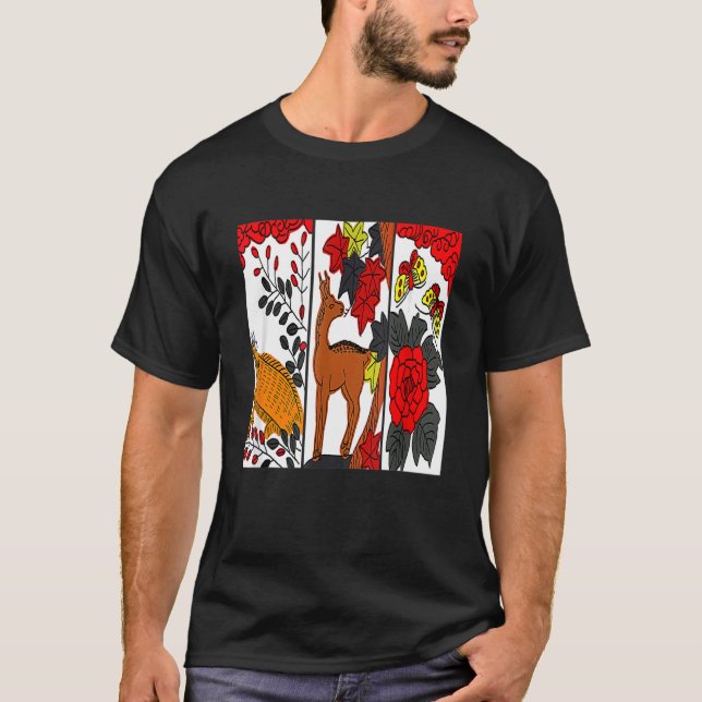 T-shirt Hanafuda, Art Traditionnel Japonais (Devant)