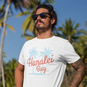 T-shirt Hanalei Bay Hawaii Île de Kauai Retro Souvenir