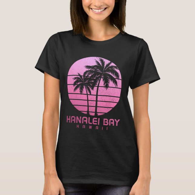 T-shirt Hanalei Bay Hawaii Surf Kauai Hawaiian Souvenir Vi (Devant)