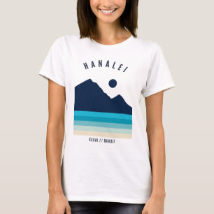 T-shirt Hanalei Kauai Hawaii Rétro Vintage Plage