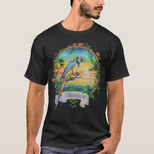 T-shirt Hanalei, Kauai Vintage Sunset Parrot Vacances Cop