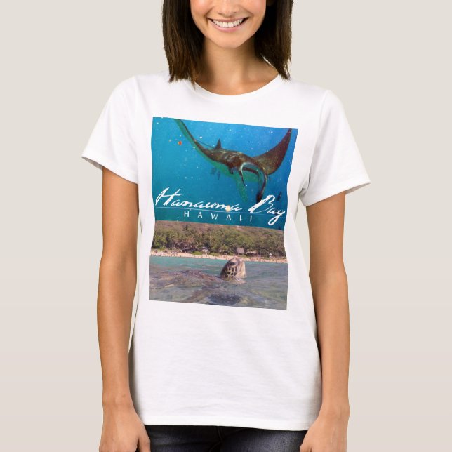 T-shirt Hanauma Bay Oahu Hawaii Manta Ray and Turtle (Devant)
