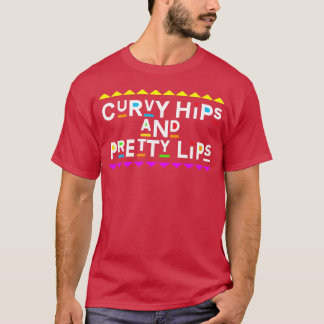 T-shirt Hanches rondes et jolies lèvres Style rétro 90S