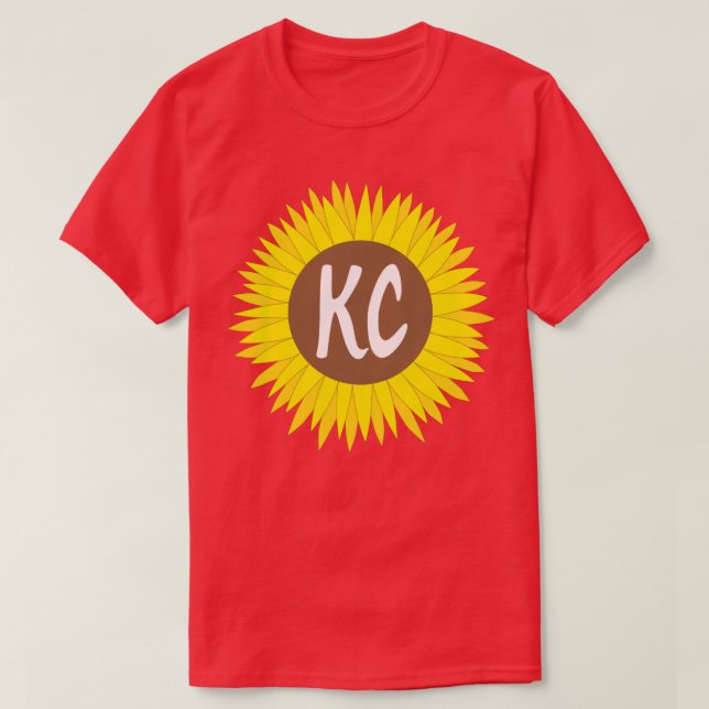 T-shirt Hand Drawn KC Kansas City Sunflower (Design devant)