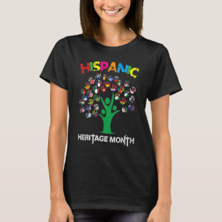 T-shirt Hand Flag Tree Root Latino National Hispanic Herit