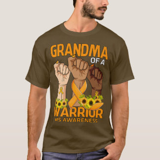 T-shirt Hand Grandma Of A Warrior MS Awareness Sunflower