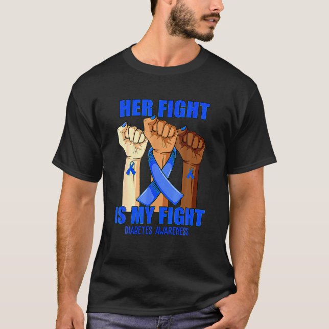 T-shirt Hand Her Fight Is My Fight Diabetes Awareness Mont (Devant)