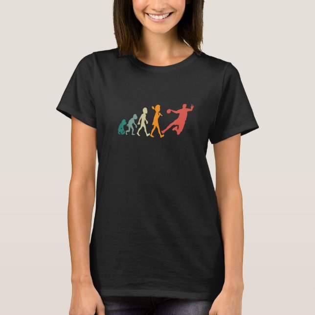 T-shirt Handball Evolution Handball Retro Players & Fans (Devant)