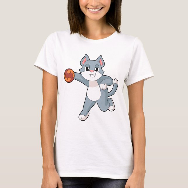 T-shirt Handball joueur de chat Handball Handball (Devant)