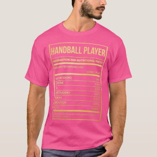 T-shirt Handball Player Funny Handball Nutrition Étiquette