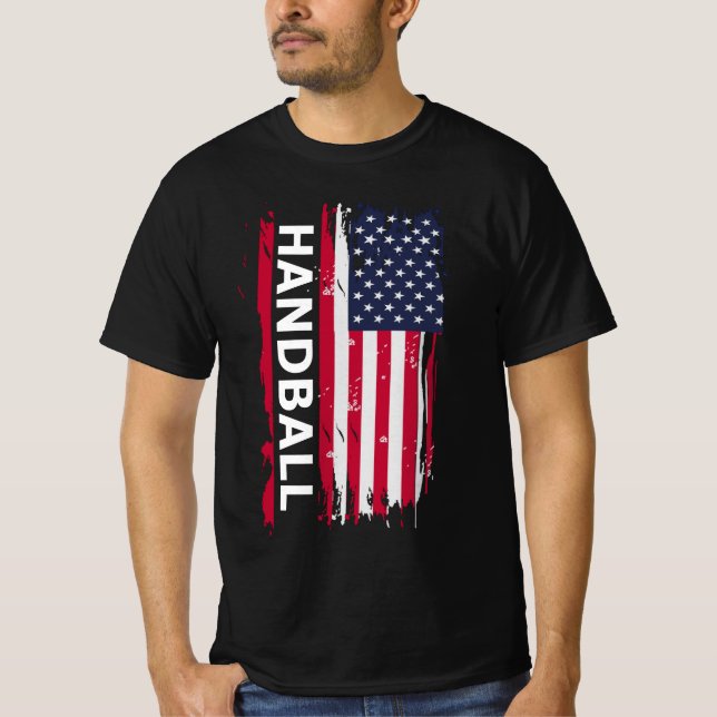 T-shirt Handball USA Drapeau Pour Les Joueurs Américains,  (Devant)