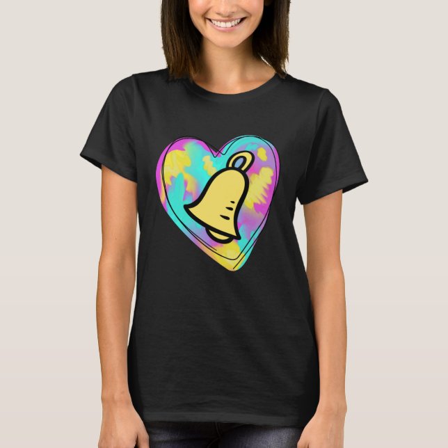 T-shirt Handbell Ringer Multicolored Coeur Peint (Devant)