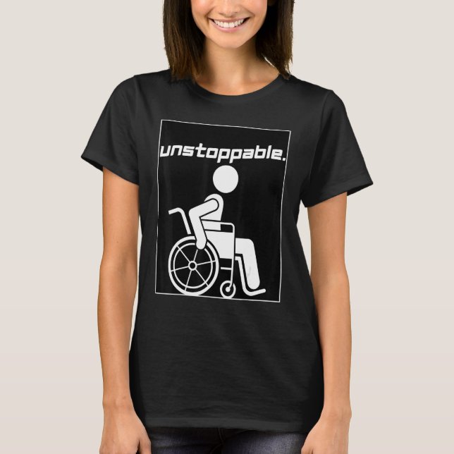 T-shirt Handicap Disabled Person Graphic Motivation Unstop (Devant)