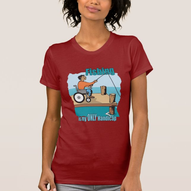 T-shirt Handicap Fauteuil Roulant Pêche (Devant)
