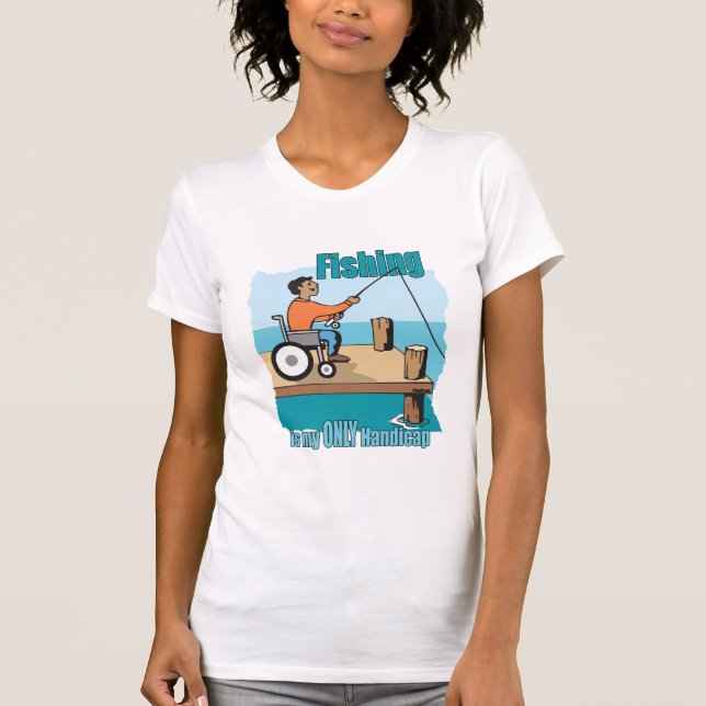 T-shirt Handicap Fauteuil Roulant Pêche (Devant)