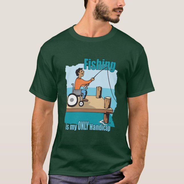 T-shirt Handicap Fauteuil Roulant Pêche (Devant)