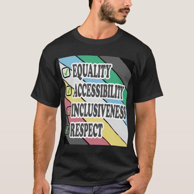 T-shirt handicap fierté-ÉGALITÉ ACCESSIBILITÉ (Devant)