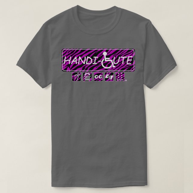 T-shirt HandiCute Purple Zebra Stripes (Design devant)