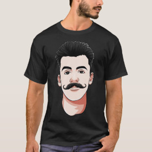 T-shirt Handlebar Mustache homme Hipster cheveux faciaux