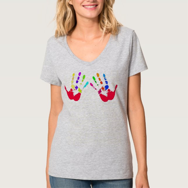T-shirt Handprints coloré ! (Devant)