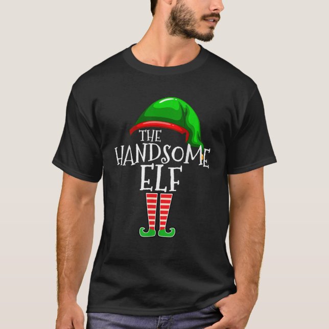 T-shirt Handsome Elf Group Matching Family Christmas Gifts (Devant)