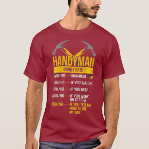 T-shirt Handy man Horaire Note Drôle petits boulots