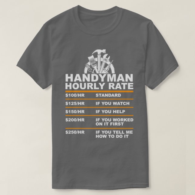 T-shirt Handyman HOURLY TATE usd T (Design devant)