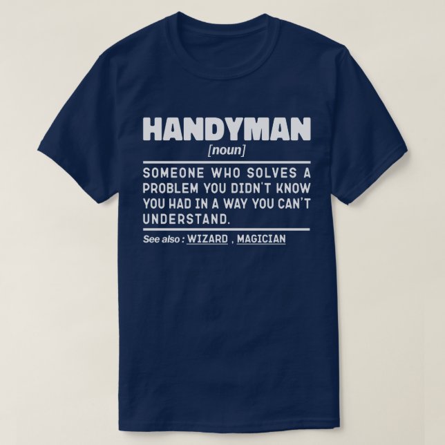 T-shirt Handyman Noun Définition Sarcastique Travailleur C (Design devant)
