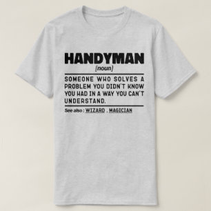 T-shirt Handyman Noun Définition Sarcastique Travailleur C