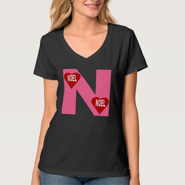 T-shirt Hanes Nano noir  NOEL ROSE (Devant)