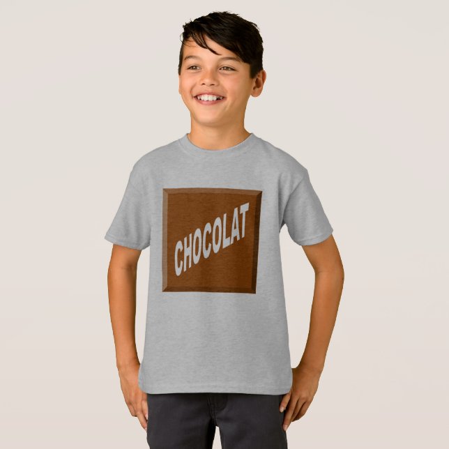 T-shirt Hanes Tagless   enfants Design  CHOCOLAT (Devant entier)