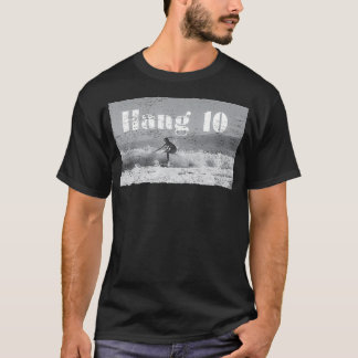 T-shirt Hang 10 Surfer équitation Vague Rétro Perdu