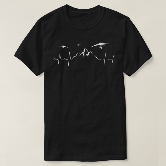 T-shirt Hang Glider Pilote Air Sport Heartbeat Hang Glider (Design devant)