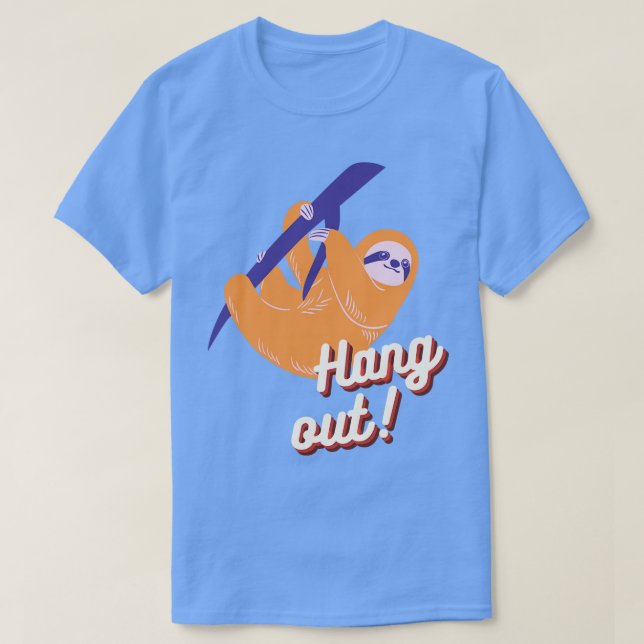 T-shirt Hang Out Jote Sloth Illustration (Design devant)